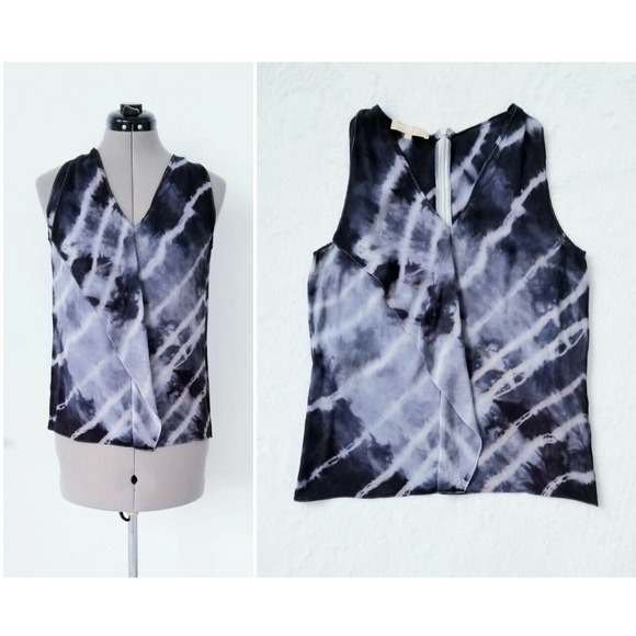 MICHAEL KORS "RUNWAY COLLECTION" ITALY FLUTTER PANEL SILK BLOUSE TANK TOP $495 4 - Picture 2 of 9